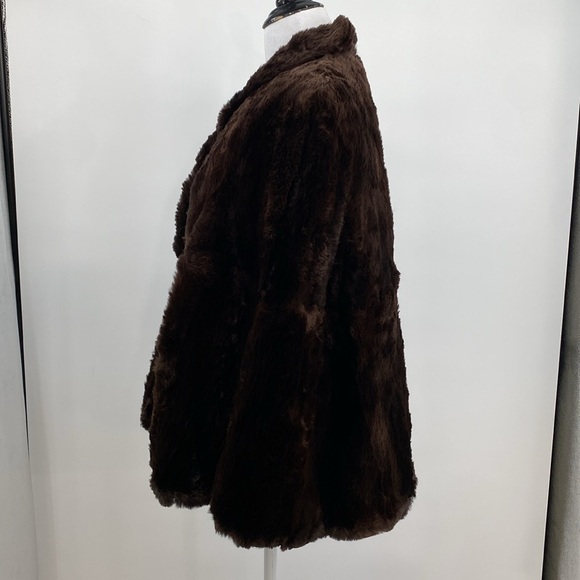 Davidson's Indiana Vintage Real Fur Poncho Coat Jacket Womens Size OS Brown Soft - Picture 6 of 13